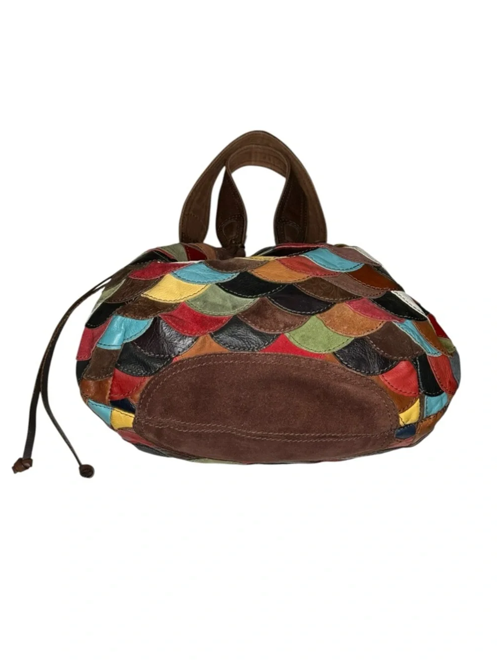 Vintage Y2K: Lucky Brand 𖦹 Patchwork Suede Leather Hobo Bag Handbag 𖦹 Festival